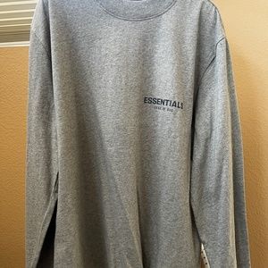 Fear of God Essentials - Grey Logo Long Sleeve T-Shirt - Small